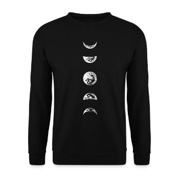 Occult Mondphase Gothic Grunge Okkult Aesthetic - Unisex Pullover - Schwarz - Vorne - Alina (178cm) & Michal (187cm)