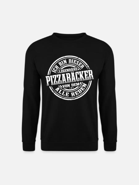 Pizzabäcker Legende Pizzeria Lustig Pizza - Unisex Pullover - Schwarz