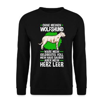 Ohne meinen Irischer Wolfshund Irish Wolfhound - Unisex Pullover - Schwarz - Vorne - Alina (178cm) & Michal (187cm)