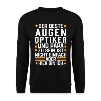 Bester Augenoptiker Papa Optometrist Optiker - Unisex Pullover - Schwarz - Vorne - Alina (178cm) & Michal (187cm)