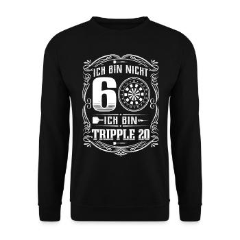 60. Geburtstag Darts Dartspieler 60 Jahre Dart - Unisex Pullover - Schwarz - Vorne - Alina (178cm) & Michal (187cm)