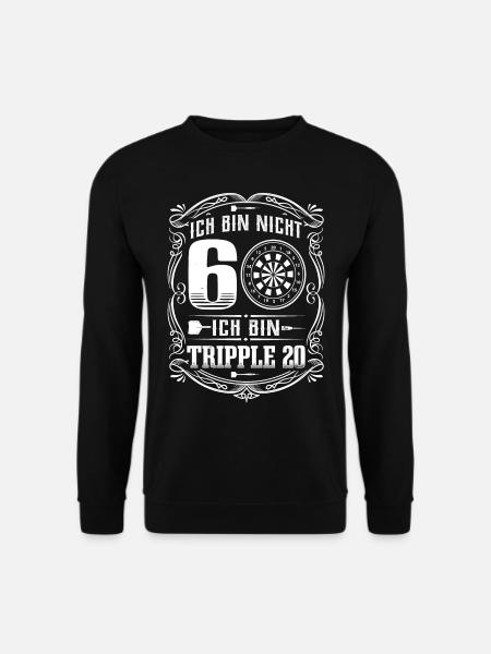 60. Geburtstag Darts Dartspieler 60 Jahre Dart - Unisex Pullover - Schwarz