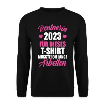 Pension de pension 2023 Pension De retraite Cadeau de retraite - Sweat-shirt Unisexe - noir - Devant - Alina (178cm) & Michal (187cm)
