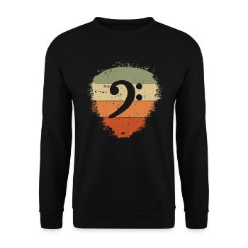 Bassiste Clef Bass Vintage Guitar - Sweat-shirt Unisexe - noir - Devant - Alina (178cm) & Michal (187cm)