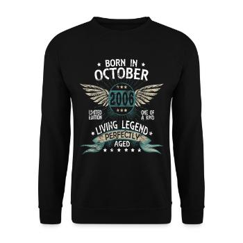 Legends Born in October 2006 - Unisex Pullover - Schwarz - Vorne - Alina (178cm) & Michal (187cm)