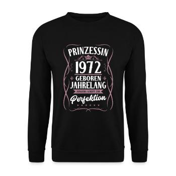 Jahrgang 1972 Geboren Geburtstag Geschenk Frauen - Unisex Pullover - Schwarz - Vorne - Alina (178cm) & Michal (187cm)