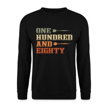 180 Dart Dartspieler Vintage Darts - Unisex Pullover - Schwarz - Vorne - Alina (178cm) & Michal (187cm)