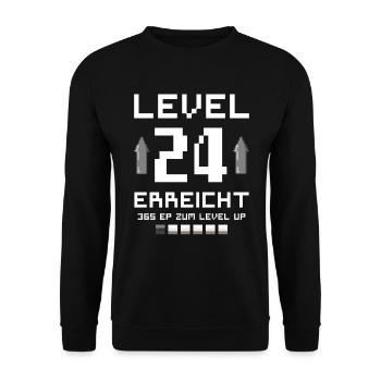 24. Geburtstag Gamer Level 24 Jahre Gaming - Unisex Pullover - Schwarz - Vorne - Alina (178cm) & Michal (187cm)
