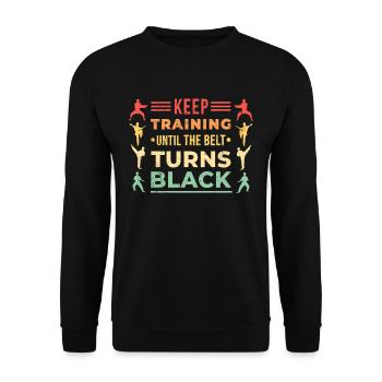Kampfsport Kung Fu Karateka Sport Geschenk - Unisex Pullover - Schwarz - Vorne - Alina (178cm) & Michal (187cm)