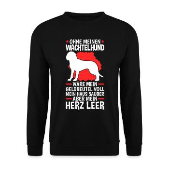 Ohne meinen Wachtelhund Deutscher Wachtel - Unisex Pullover - Schwarz - Vorne - Alina (178cm) & Michal (187cm)