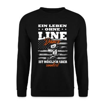 Ein Leben ohne Line Dance ist möglich aber sinnlos - Unisex Pullover - Schwarz - Vorne - Alina (178cm) & Michal (187cm)