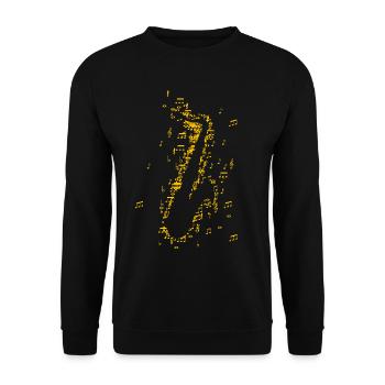 Saxophone Saxophone Saxophone Saxophone - Unisex Sweatshirt - black - Front - Alina (178cm) & Michal (187cm)