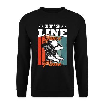 It`s Line Dance Time - Unisex Pullover - Schwarz - Vorne - Alina (178cm) & Michal (187cm)