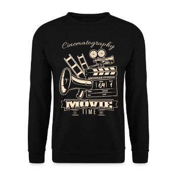 Cinematography Cinema Cinema Film lovers - Unisex Sweatshirt - black - Front - Alina (178cm) & Michal (187cm)