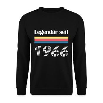 Legendär seit 1966 - Unisex Pullover - Schwarz - Vorne - Alina (178cm) & Michal (187cm)