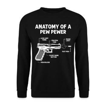 Anatomy Of A Pew Pewer Gun Weapon Lover - Unisex Sweatshirt - black - Front - Alina (178cm) & Michal (187cm)