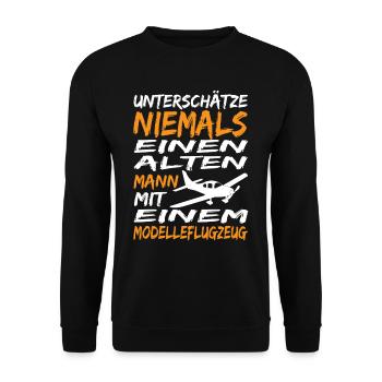 Modellbau Flugzeug Modellflug - Unisex Pullover - Schwarz - Vorne - Alina (178cm) & Michal (187cm)
