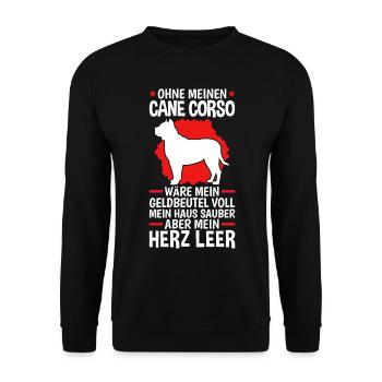 Ohne meinen Cane Corso Italiano Cane Corso - Unisex Pullover - Schwarz - Vorne - Alina (178cm) & Michal (187cm)