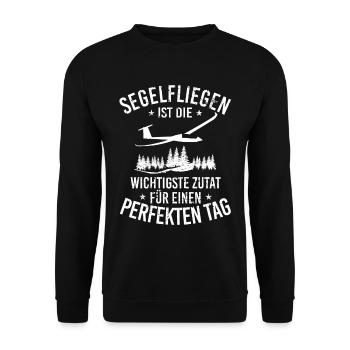 Segelflieger Segelfliegen Segelflug - Unisex Pullover - Schwarz - Vorne - Alina (178cm) & Michal (187cm)