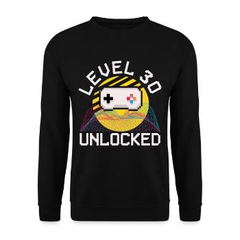 Level 30 Jahre Mann 1992 Geschenk - 30 Geburtstag - Unisex Pullover - Schwarz - Vorne - Alina (178cm) & Michal (187cm)