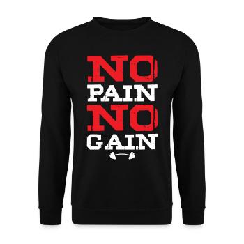 Pas de douleur Pas de gain Gym Entraînement physique - Sweat-shirt Unisexe - noir - Devant - Alina (178cm) & Michal (187cm)