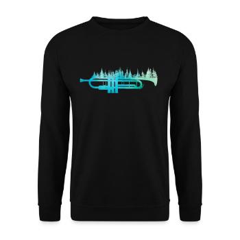 Trompettiste Trompette Nature Trompette - Sweat-shirt Unisexe - noir - Devant - Alina (178cm) & Michal (187cm)