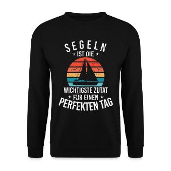 Segelschiff Segeln und Bootsbesitzer - Unisex Pullover - Schwarz - Vorne - Alina (178cm) & Michal (187cm)