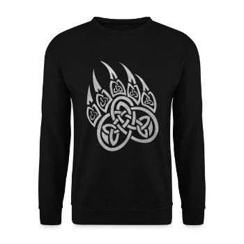 Berserker Rune Bären Tatze Wikinger Design - Unisex Pullover - Schwarz - Vorne - Alina (178cm) & Michal (187cm)