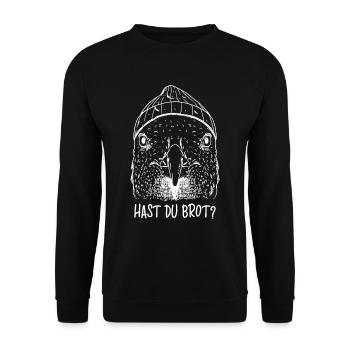 Hast Du Brot Möwe - Unisex Pullover - Schwarz - Vorne - Alina (178cm) & Michal (187cm)
