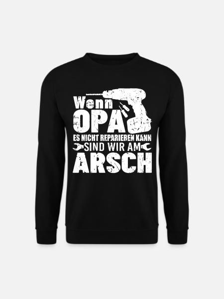 Opa der Handwerker reparieren Großvater Opi - Unisex Pullover - Schwarz