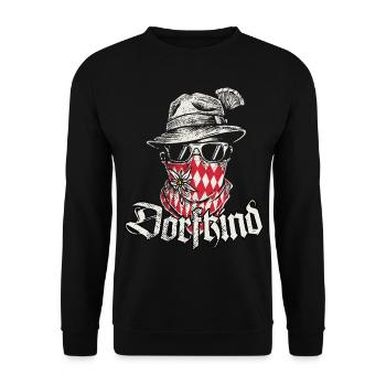 Dorfkind T-Shirt Herren Jungen Dorfkinder Shirt - Unisex Pullover - Schwarz - Vorne - Alina (178cm) & Michal (187cm)