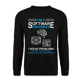 I'm a Software Engineer Software Developer - Unisex Sweatshirt - black - Front - Alina (178cm) & Michal (187cm)