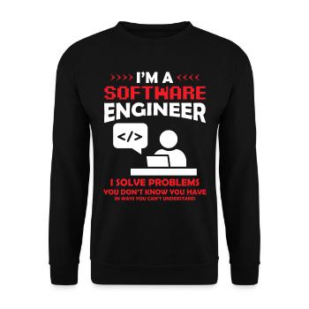 I'm a Software Engineer Software Developer - Unisex Sweatshirt - black - Front - Alina (178cm) & Michal (187cm)