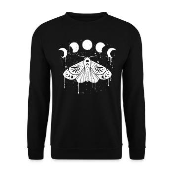 Moon Phase Occult Grunge Moth Aesthetic Occult - Unisex Sweatshirt - black - Front - Alina (178cm) & Michal (187cm)
