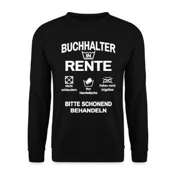 Buchhalter in Rente - Unisex Pullover - Schwarz - Vorne - Alina (178cm) & Michal (187cm)