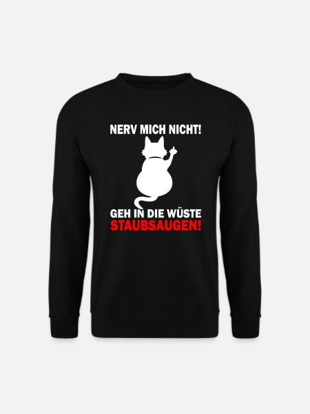 Nerv mich nicht - Mittelfinger Katze - Unisex Pullover - Schwarz