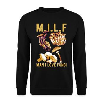 Man I Love Fungi Pilzsammler Pilze Pilzzüchter - Unisex Pullover - Schwarz - Vorne - Alina (178cm) & Michal (187cm)
