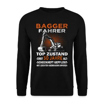 Baggerfahrer Top Zusand - Bagger Baggerführer - Unisex Pullover - Schwarz - Vorne - Alina (178cm) & Michal (187cm)