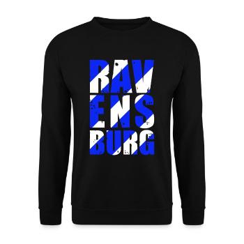 Ravensburg Oberschwaben Heimatstadt Geschenkidee - Unisex Pullover - Schwarz - Vorne - Alina (178cm) & Michal (187cm)