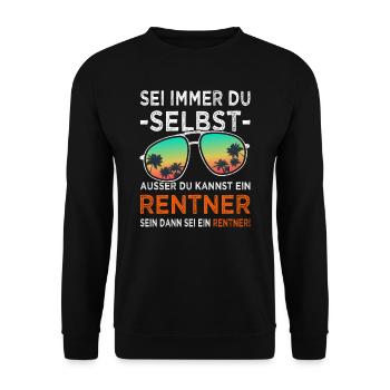 Rentner Rente - Geschenk Rentenbeginn Männer - Unisex Pullover - Schwarz - Vorne - Alina (178cm) & Michal (187cm)