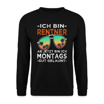 Rentner Rente - Geschenk Rentenbeginn Männer - Unisex Pullover - Schwarz - Vorne - Alina (178cm) & Michal (187cm)