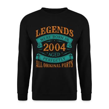 Legends were born in 2004 Birthday - Unisex Sweatshirt - black - Front - Alina (178cm) & Michal (187cm)