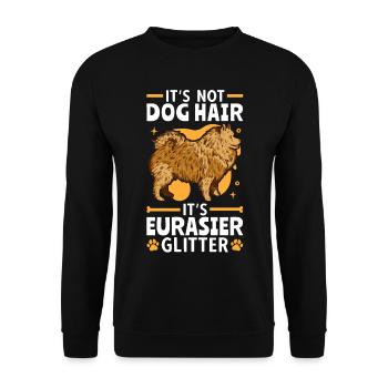 This is Eurasier Glitter Spitz Eurasian Dog - Unisex Sweatshirt - black - Front - Alina (178cm) & Michal (187cm)