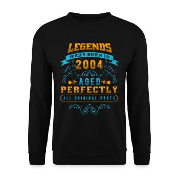 Legends were born in 2004 Birthday - Unisex Sweatshirt - black - Front - Alina (178cm) & Michal (187cm)