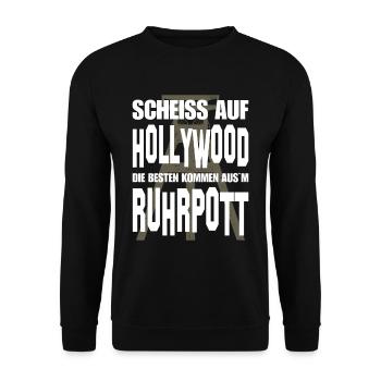 Ruhrpott Ruhrgebiet Spruch Sprüche Slang Dialekt - Unisex Pullover - Schwarz - Vorne - Alina (178cm) & Michal (187cm)