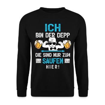 JGA T-Shirt Bräutigam Kostüm Ich heirate Saufen - Unisex Pullover - Schwarz - Vorne - Alina (178cm) & Michal (187cm)