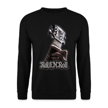 Gitarre Musiker Geschenkidee Gitarristen - Unisex Pullover - Schwarz - Vorne - Alina (178cm) & Michal (187cm)