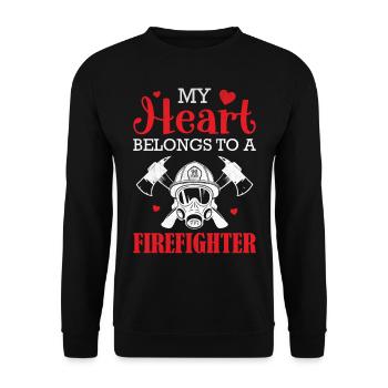 Mon cœur appartient à un pompier - Sweat-shirt Unisexe - noir - Devant - Alina (178cm) & Michal (187cm)