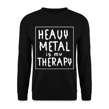 Heavy Metal Is My Therapy - Music - Unisex Sweatshirt - black - Front - Alina (178cm) & Michal (187cm)