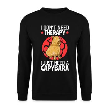 Capybara ma thérapie Amérique du Sud capybara - Sweat-shirt Unisexe - noir - Devant - Alina (178cm) & Michal (187cm)